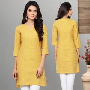 Yellow Kurta with White Trouser