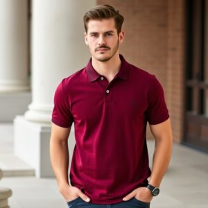 Men's Burgundy Polo Shirt Classic and Stylish Polo Shirt