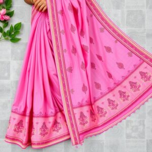 Pink Banarasi Saree Elegant Traditional Indian