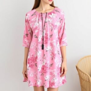 Floral Pink Dress Elegant and comfortable