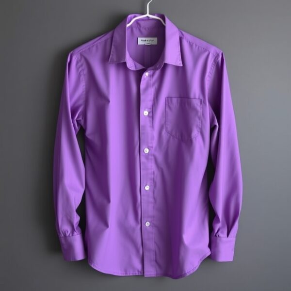 Men's Purple Dress Shirt Elegant and Comfortable Long Sleeve Shirt