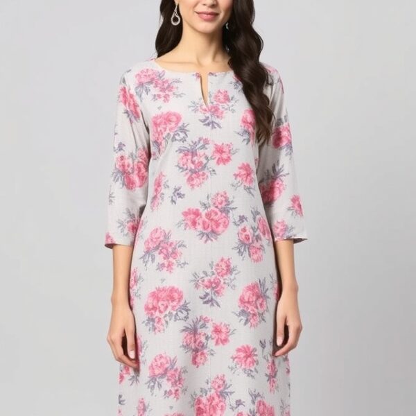 Floral Print Knee-Length Dress