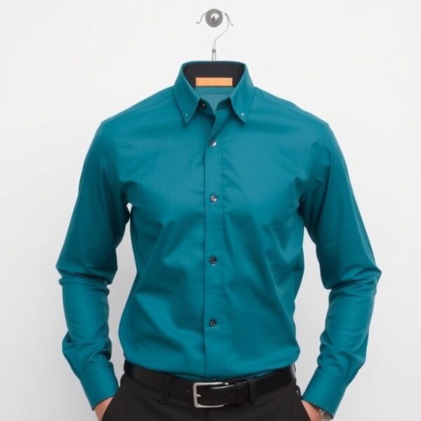 Men's Teal Dress Shirt Elegant